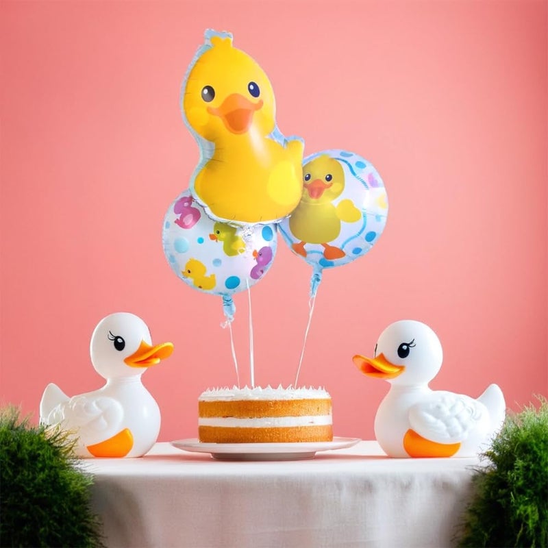 Fun Express Rubber Ducky Mylar Balloons - Set of 3 - Duck Birthday Party Decor - Image 4
